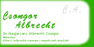 csongor albrecht business card